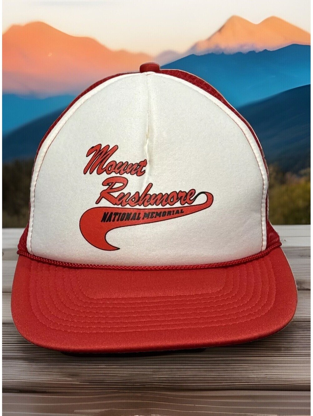 Mount Rushmore National Memorial Presidents Red Mesh Snapback Baseball Cap